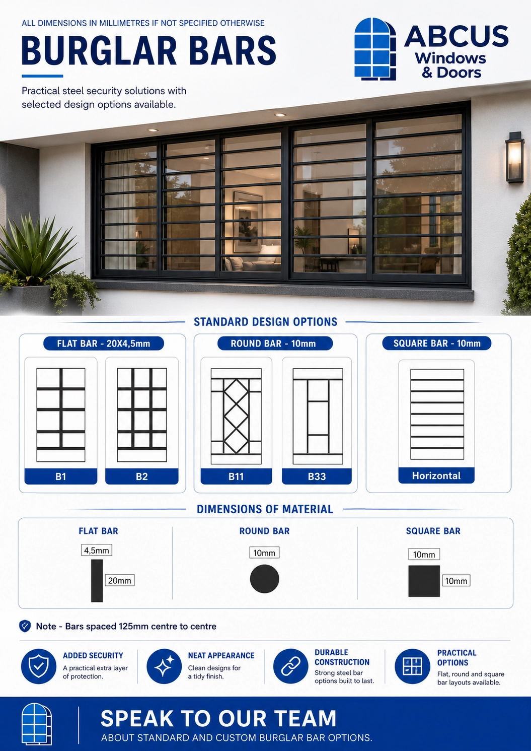 BURGLAR BARS - ABCUS Windows and Doors
